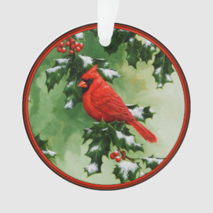 Mannelijke en vrouwelijke noordelijke kardinalen ornament