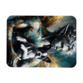 Mannelijke fee met Boston Terrier Puppy Magneet (Horizontaal)