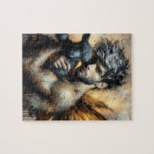 Mannelijke fee met zwart lam legpuzzel (Horizontaal)