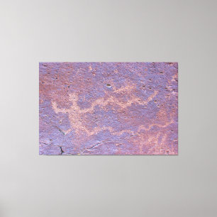 Mannelijke figuur Petroglyph Canvas Afdruk