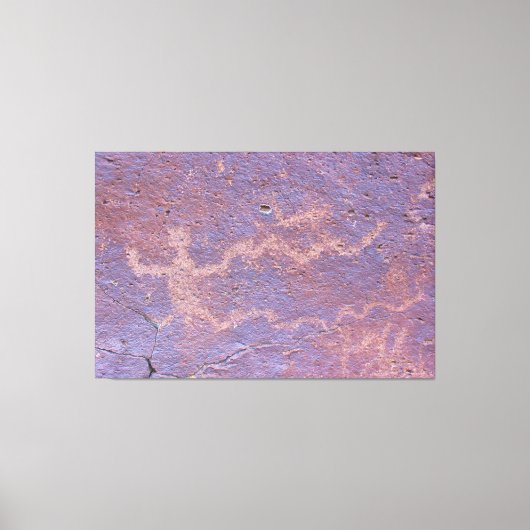 Mannelijke figuur Petroglyph Canvas Afdruk (Voorkant)