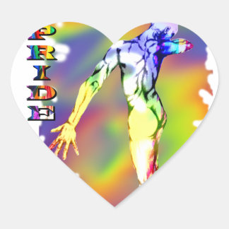 Mannelijke figuur trots hart sticker