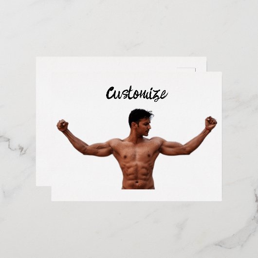 Mannelijke fitness Model Thunder_Cove Folie Feestdagen Briefkaart (Voorkant / Achterkant)