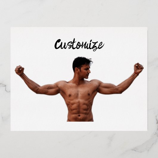 Mannelijke fitness Model Thunder_Cove Folie Feestdagen Briefkaart (Voorkant)