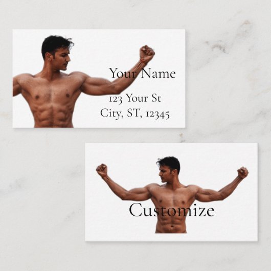 Mannelijke fitness Model Thunder_Cove Visitekaartje (Voorkant / Achterkant)