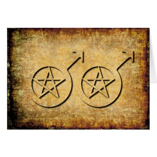 Mannelijke Gay Pagan Wedding Card (Voorkant Horizontaal)