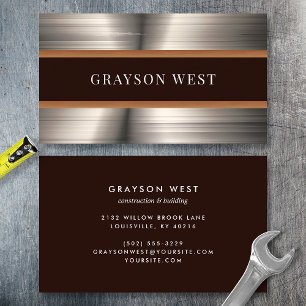 Mannelijke Geborsteld Metaal Moderne Constructie Visitekaartje