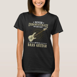 Mannelijke Gepensioneerde Basgitarist Mannen Bassi T-shirt