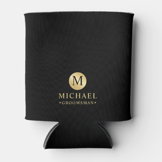 Mannelijke gepersonaliseerde bruidsjonkers in zwar blikjeskoeler (Voorkant)