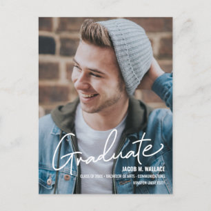 Mannelijke Gepersonaliseerde Universiteit Afstuder Aankondigingskaart