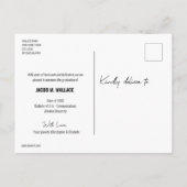 Mannelijke Gepersonaliseerde Universiteit Afstuder Aankondigingskaart (Achterkant)