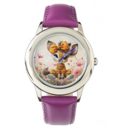 Mannelijke giraffe met polka stip bow horloge