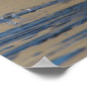 Mannelijke Goldenoog die op ijs flapt Poster (Hoek)