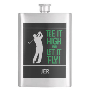 Mannelijke Golf Tee Citaat Cute Monogram Zwart Gro Flacon