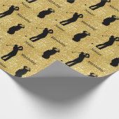 Mannelijke Golfer Silhouet Verjaardag Wrapping Pap Cadeaupapier (Hoek)