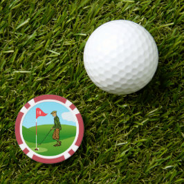Mannelijke golfers: 1 tikken in & 1 pitching out poker chips