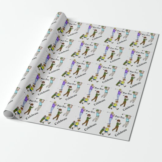 Mannelijke Golfers Par-T-shirt Wrapping Papier (Uitgerold)