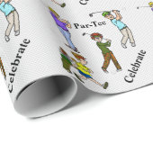 Mannelijke Golfers Par-T-shirt Wrapping Papier (Rol Hoek)