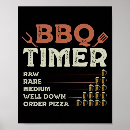 Mannelijke grappige bbq grill chef grilling master poster (Voorkant)