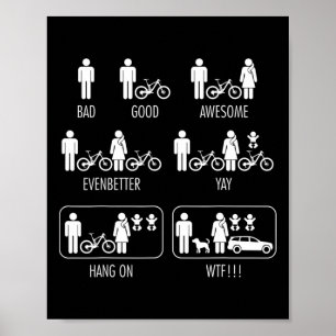 Mannelijke Grappige Rijdt Mtb Mountainbike Status Poster
