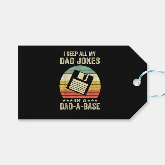 Mannelijke grappige vadergrappen in dad-a-Base Cadeaulabel (Voorkant (Horizontaal))