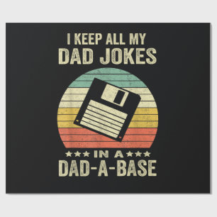 Mannelijke grappige vadergrappen in dad-a-Base Cadeaupapier