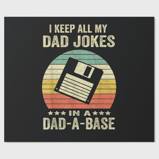 Mannelijke grappige vadergrappen in dad-a-Base Cadeaupapier (Vlak)