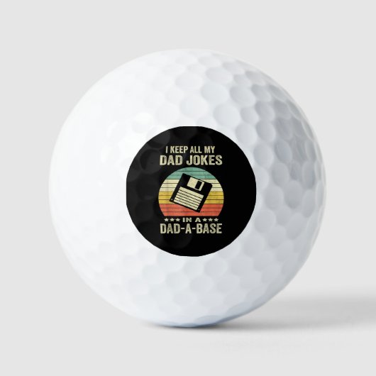 Mannelijke grappige vadergrappen in dad-a-Base Golfballen (Voorkant)