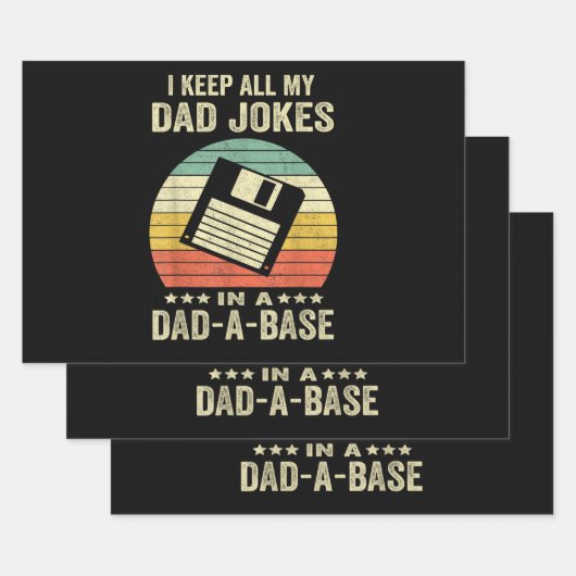 Mannelijke grappige vadergrappen in dad-a-Base Inpakpapier Vel (Set)