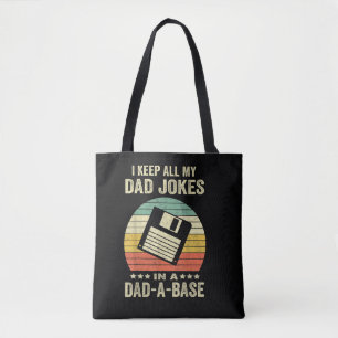 Mannelijke grappige vadergrappen in dad-a-Base Tote Bag