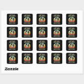 Mannelijke grappige vadergrappen in vaderbasis vierkante sticker (Vel)