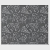 Mannelijke Grijze Pizza Lover Italiaanse chef verj Cadeaupapier (Vlak)