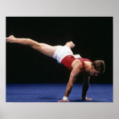 Mannelijke gymnast die een routine in de vloer vor poster (Voorkant)