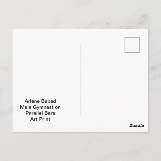 Mannelijke gymnast op parallelle bars, briefkaart (Achterkant)