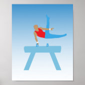 Mannelijke gymnast op Pommel Horse Poster (Voorkant)