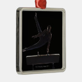 Mannelijke gymnast op pommel paard metalen ornament (Rechts)