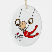 Mannelijke gymnast op ringen keramisch ornament (Rechts)