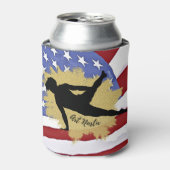 Mannelijke Gymnast Silhouette Art - Amerikaanse vl Blikjeskoeler (Blikje Voorkant)