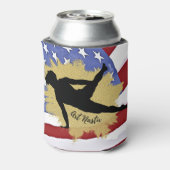 Mannelijke Gymnast Silhouette Art - Amerikaanse vl Blikjeskoeler (Blikje Achterkant)