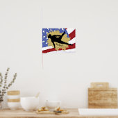 Mannelijke Gymnast Silhouette Art - Amerikaanse vl Poster (Keuken)