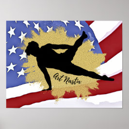 Mannelijke Gymnast Silhouette Art - Amerikaanse vl Poster
