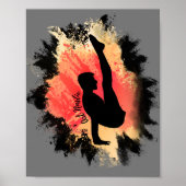 Mannelijke Gymnast Silhouette Art Poster (Voorkant)