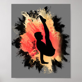 Mannelijke Gymnast Silhouette Art Poster