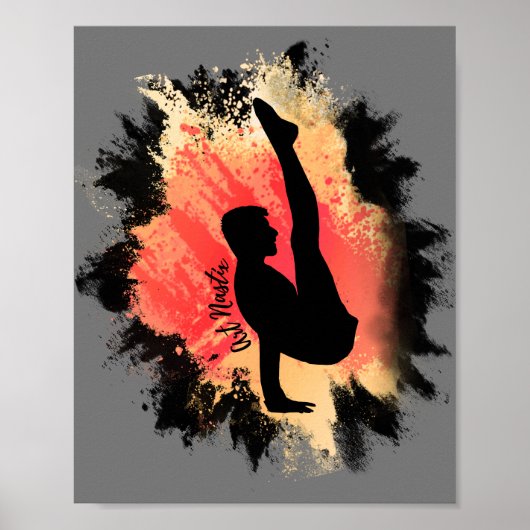 Mannelijke Gymnast Silhouette Art Poster (Voorkant)