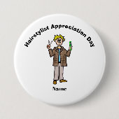 Mannelijke Haarstylist Appreciation Day Button (Voorkant)