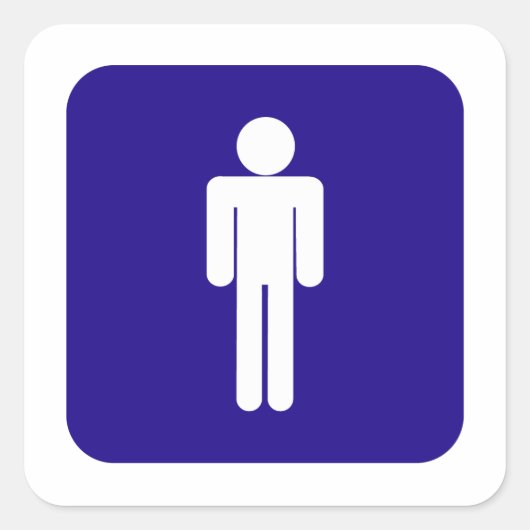 Mannelijke handtekening vierkante sticker (Voorkant)