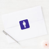 Mannelijke handtekening vierkante sticker (Envelop)