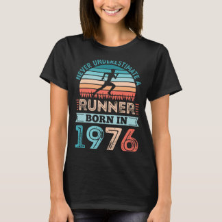 Mannelijke hardloper geboren in 1976 50ste verjaar t-shirt