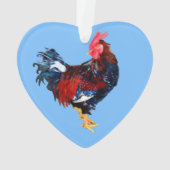 mannelijke hoender, haan ornament (achterkant)