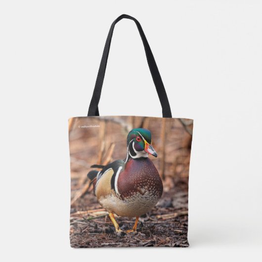 Mannelijke Hout Duck in de Bossen Tote Bag (Achterkant)